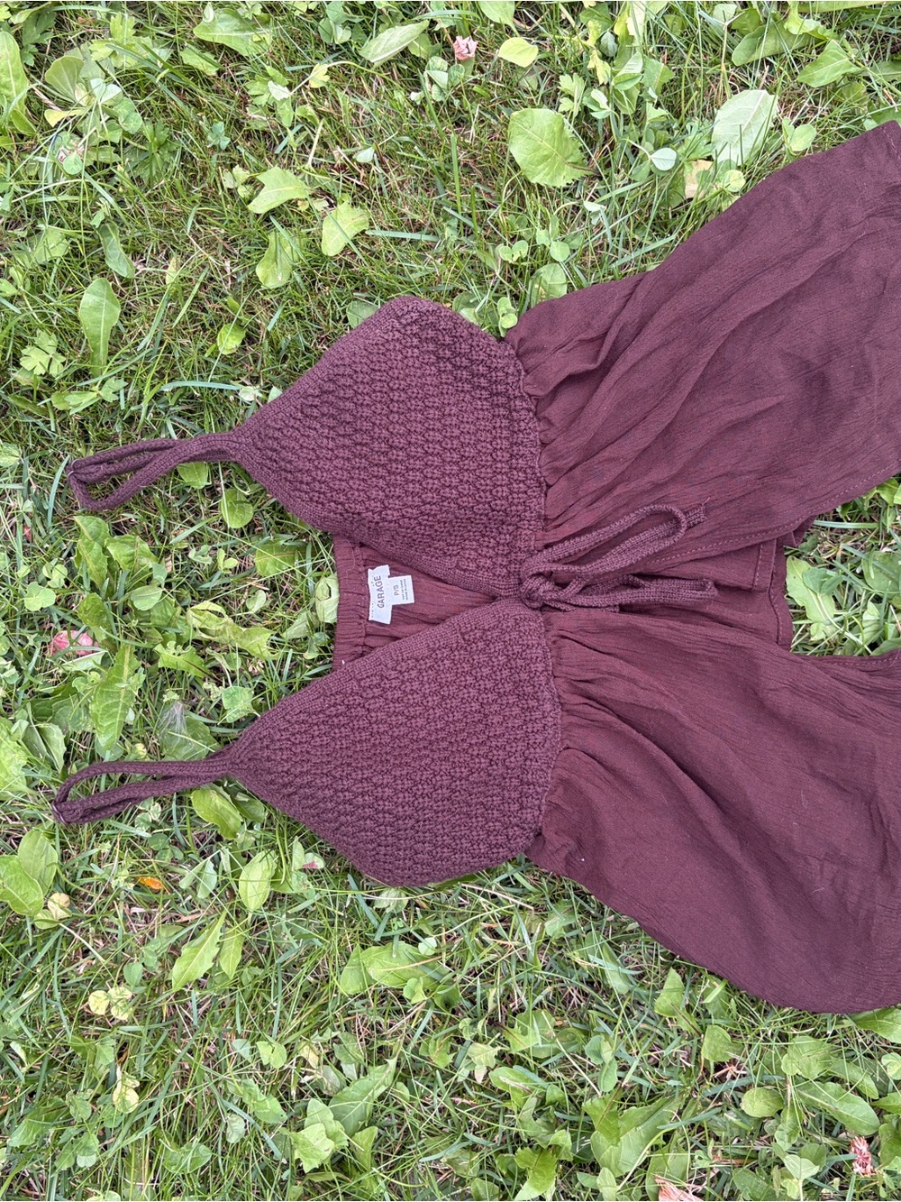 Garage Women's Maroon/Burgundy Smocked Tank Top